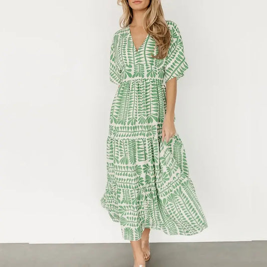 Spring-Summer Stripe Short Sleeve Dresses